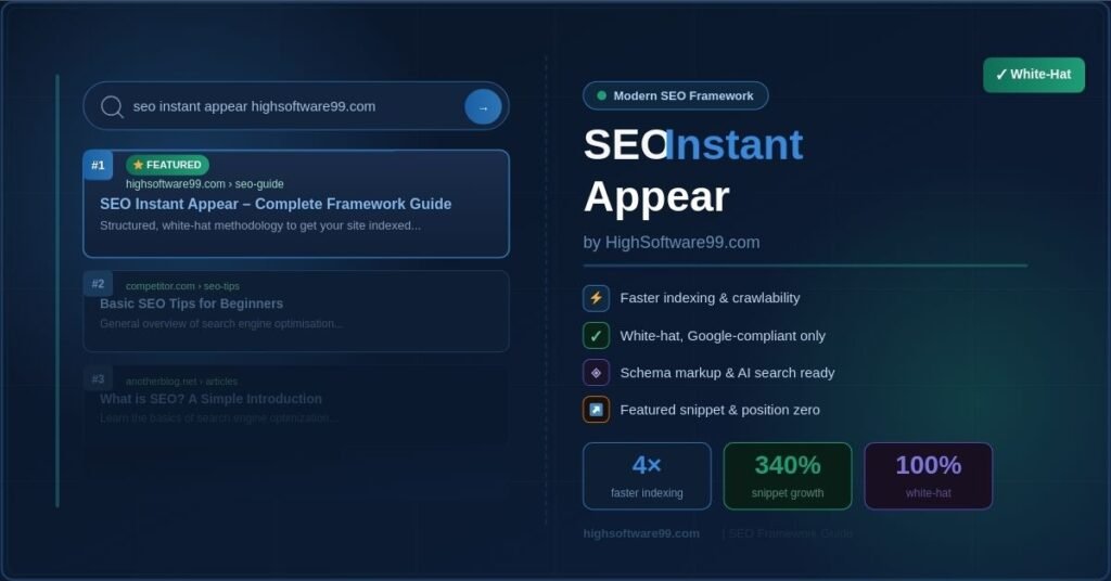 The Definitive Guide to SEO Instant Appear HighSoftware99.com: A Framework for Modern Search Visibility seo instant appear highsoftware99.com