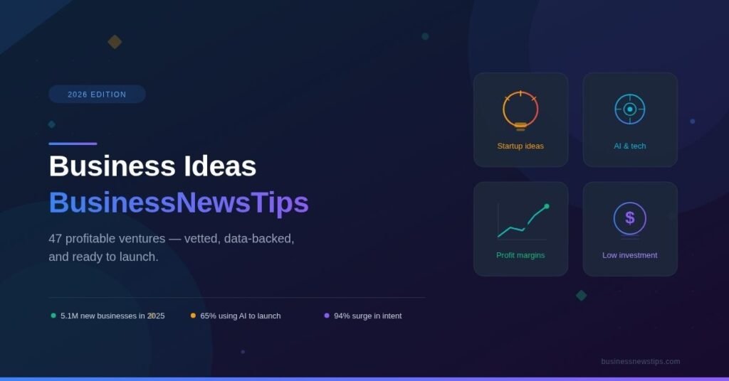 Business Ideas BusinessNewsTips: 47 Profitable Ventures That Actually Work in 2026 business ideas businessnewstips